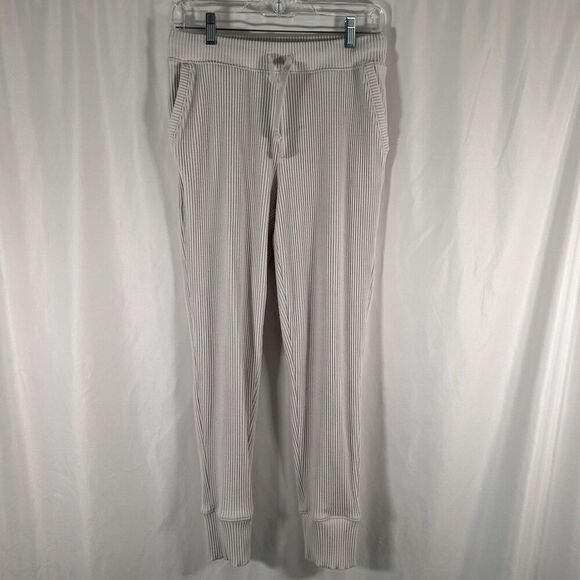 Haven Well Within Joggers Women's Small White Pull On Pockets Drawstring Ribbed - Picture 1 of 10